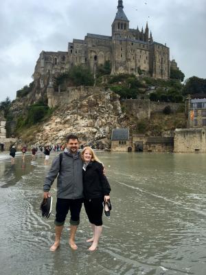 Water walk, Mont St. Michel